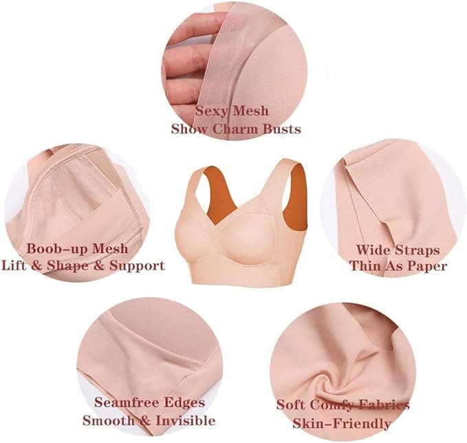 WOWENY Women's Seamless Wirefree Padded Push-Up Bra