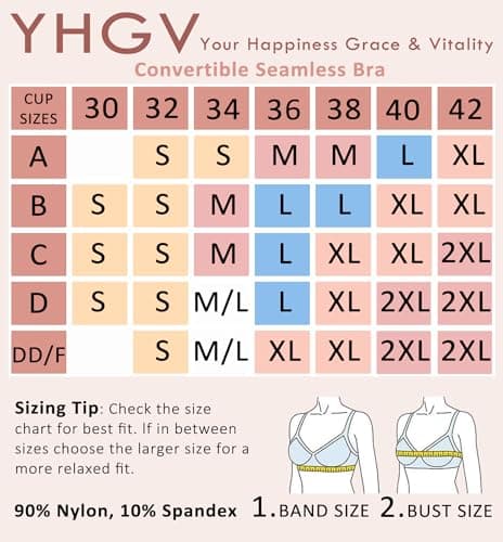 YHGV Convertible Comfort Strapless Bra with Non-Slip Silicone