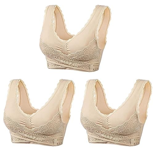 Hnodov 3 Pack Kendally Bra, Kendally Comfy Corset Bra
