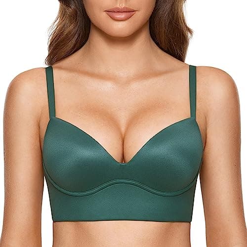 DOBREVA Women'sPush Up T-Shirt Bra No Underwire Plunge