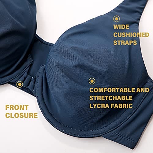 DELIMIRA Plus Size Plunge Underwire Front Closure Seamless Bra
