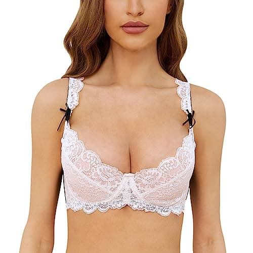 GuoEappa Women's Full Coverage Lace Balconette Bralette