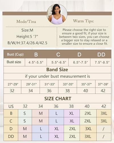HORISUN Women's Wireless No Underwire V-Neck Push Up Bra,plus size support