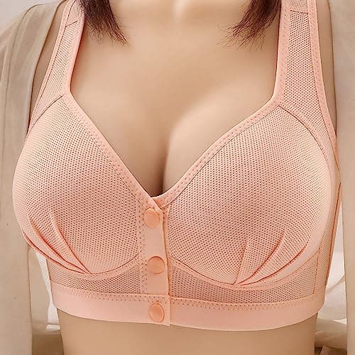 Hnodov Women's Front Closure Push-Up Sports Bras, Moderate Support Wirefree