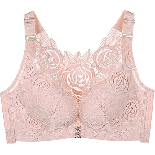 KIDELI Comfort Rose Bra - Floral Secrets Front Closure Lace Wire-Free Push-Up