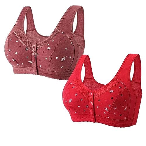 Hnodov Glamorette Snap Front Bra for Older Women