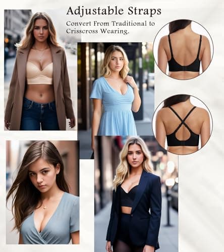 HACI Women's Plunge V-Neck Push Up Longline Bralette