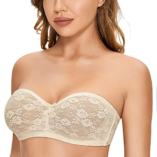 DOBREVA Women's Multiway See-Through Underwire Bra
