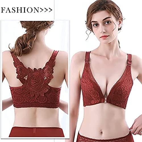 KIDELI Comfort Rose Bra - Floral Secrets Front Closure Lace Wire-Free Push-Up