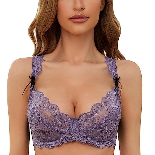 GuoEappa Women's Full Coverage Lace Balconette Bralette