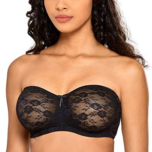 DOBREVA Women's Multiway See-Through Underwire Bra