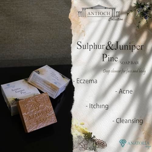 Organic Pine Juniper Sulphur Soap for Men and Women - 5 oz