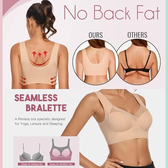 WOWENY Women's Seamless Wirefree Padded Push-Up Bra