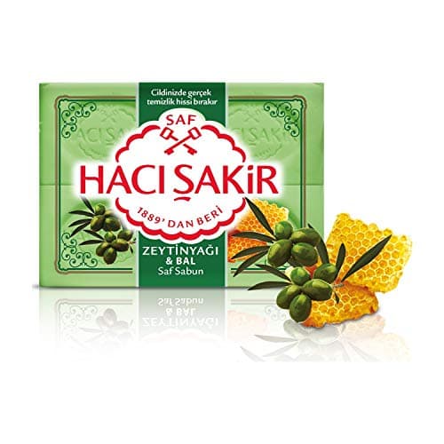 Haci Sakir Olive Oil and Honey Soap - 4 Pack, 175g each - Pure Turkish Natural Soap