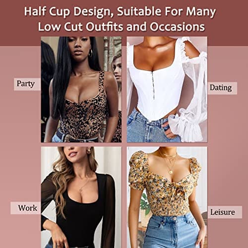HACI Women's Sexy Balconette Demi Bra with Push-Up