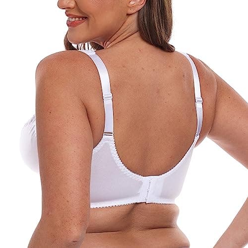 TELIMUSSTO Women's Plus Size Non-Padded Underwire Bra with Lace Coverage