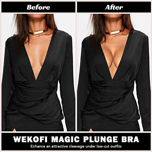 Wekofi Women's Deep V Plunge Bras for Convertible Low Back Style