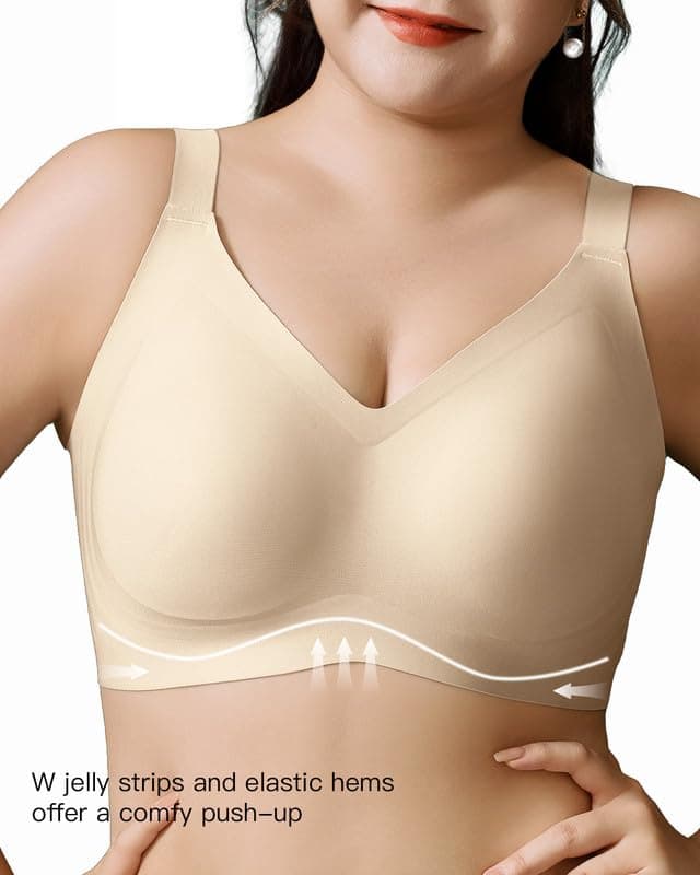 Airsong Plus Size Minimizer Bra 34B-42E Wireless Padded Bralette