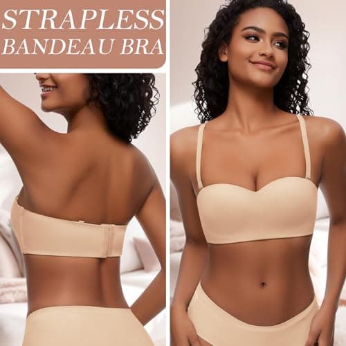 WOWENY Wireless Silicone Bandeau Bra for Women