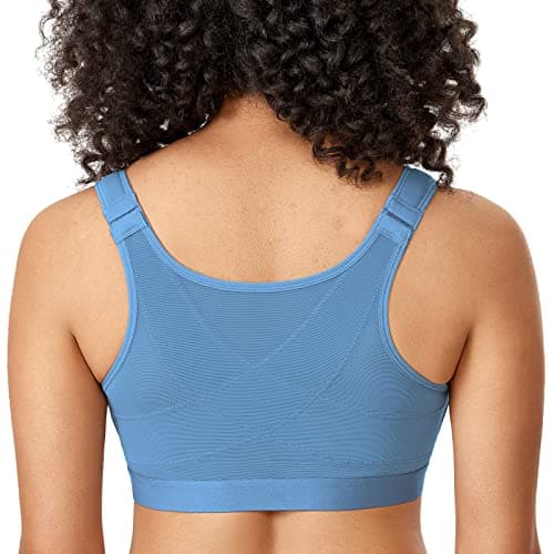 Front Closure Posture Wireless Back Support Bra for Women
