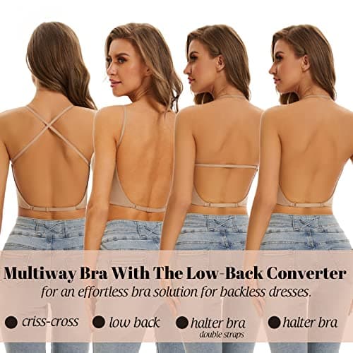 ForBaysy Low Back Push Up Bra for Women Wire Lifting V Neck Bralette