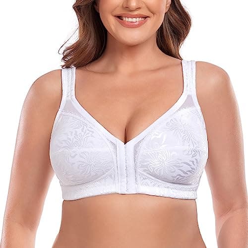 TELIMUSSTO Women's Front Closure Full Coverage Back Support Bra