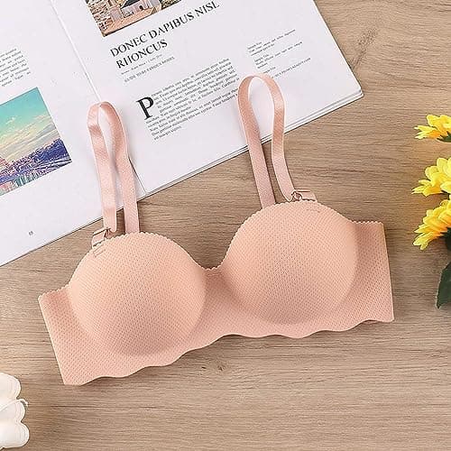 Hnodov Women's Wireless Push Up Bralette with Removable Straps