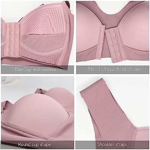 FallSweet Seamless Wirefree Push-Up Bra for Women Close-Front Comfort Bra
