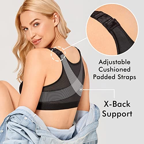 Front Closure Posture Wireless Back Support Bra for Women