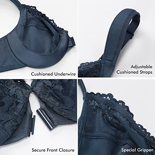 Women's Plus Size Front Closure Lace Bra