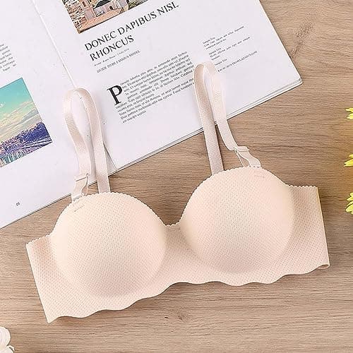 Hnodov Women's Wireless Push Up Bralette with Removable Straps