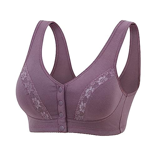 Front Snap Cotton Bras for Women - Full Support, Comfortable, No Underwire