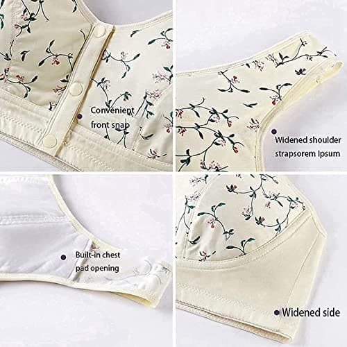 KHDFID Women's Ultra Soft Cotton Front Button Sports Bra