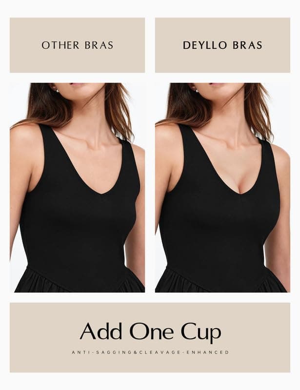 Deyllo Women's Front Closure Padded Push Up Bra Underwire Plunge
