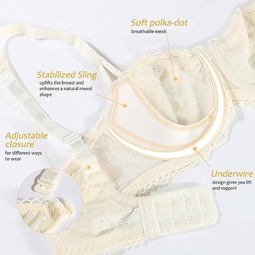 DotVol Women's Push Up Underwire Everyday Bra