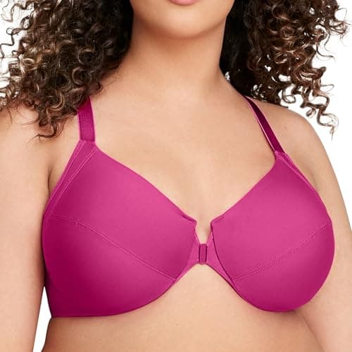 Glamorise Women's Plus Size Front-Closure Wonderwire Bra #1247