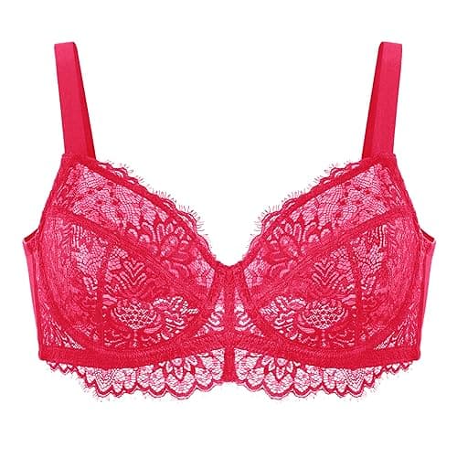 HSIA Minimizer Bra for Plus Size Women - Full Coverage Lace with Underwire
