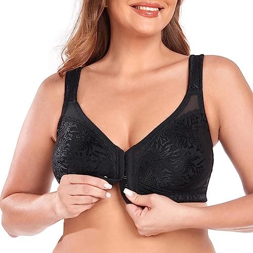 TELIMUSSTO Women's Front Closure Full Coverage Back Support Bra