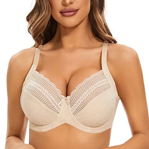 Sheroine Women's Plus Size Non-Padded Full Coverage Underwire Bra (Nude, 38C)