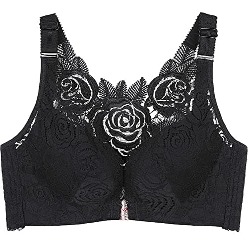 KIDELI Comfort Rose Bra - Floral Secrets Front Closure Lace Wire-Free Push-Up