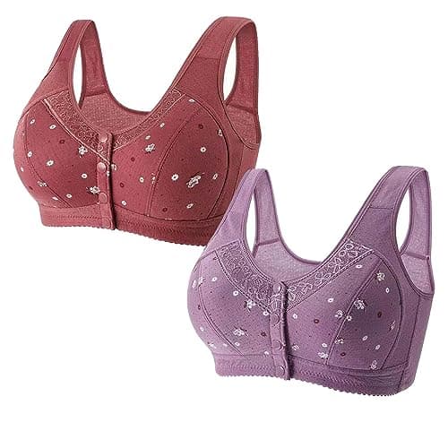 Hnodov Glamorette Snap Front Bra for Older Women
