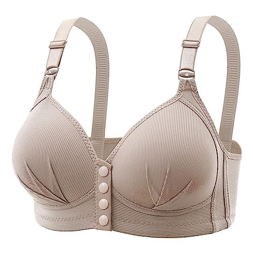 Hnodov Women's Front Closure Push-Up Sports Bras, Moderate Support Wirefree