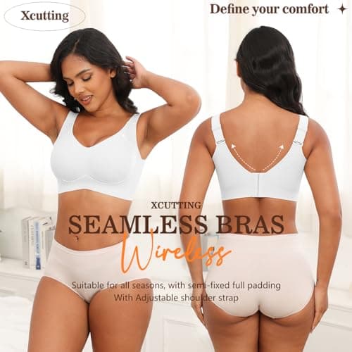 Xcutting Plus Size Wireless Bras for Women - Comfortable Full Coverage