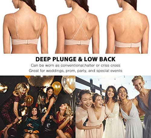 HANSACA Women's Deep Plunge Multi-Way Bra