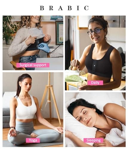 Brabic Full Coverage Post-Surgery Bras for Women with Front Closure