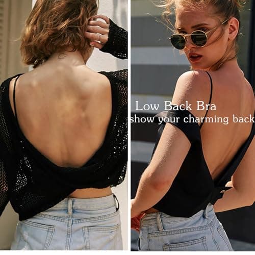 ForBaysy Low Back Push Up Bra for Women Wire Lifting V Neck Bralette