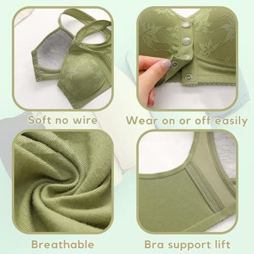 GOHRSHA Ellymuse Daisy Bras for Older Women Wireless Push Up Comfortable Sleep Bras