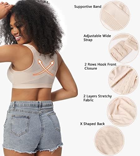 Women's Front Closure Posture Bra with Back Support