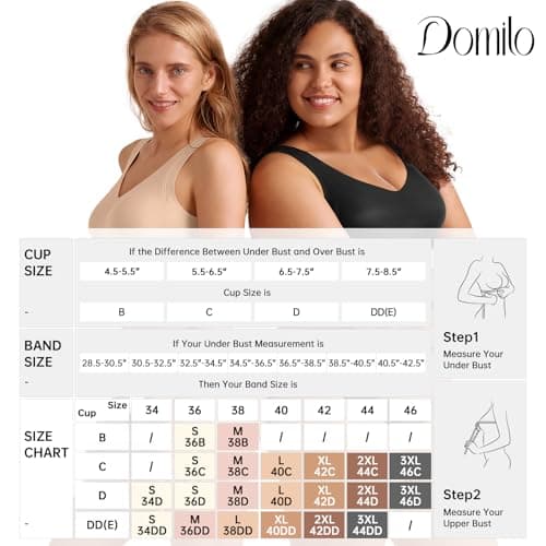 Domilo Wireless Full-Coverage Bras for Older Women Offer Support and Lift