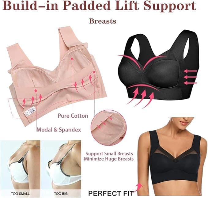 WOWENY Women's Seamless Wirefree Padded Push-Up Bra